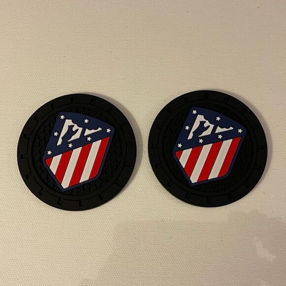 Atletico de Madrid Car Cup Coasters Set of 2 NWT - Picture 3 of 6